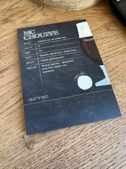 Carton publicitaire de table Mc Chouffe, Collections, Enlèvement ou Envoi, Neuf, Panneau, Plaque ou Plaquette publicitaire, Autres marques