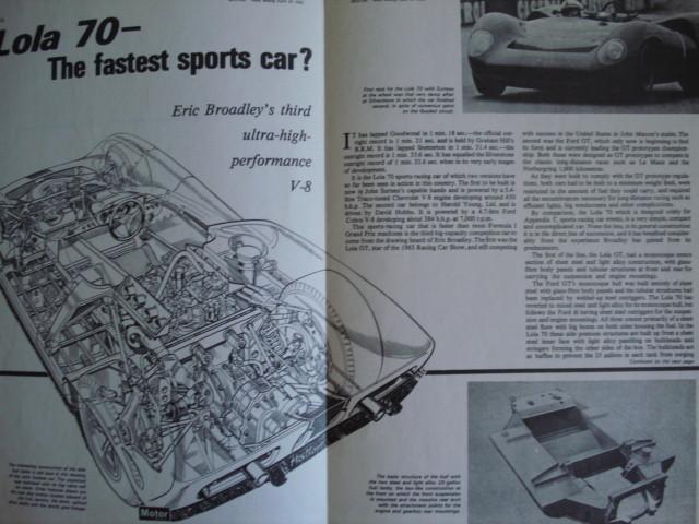 Lola 70 1965 Brochure, catalogue, Prospekt, Envoi, Utilisé, Chevrolet