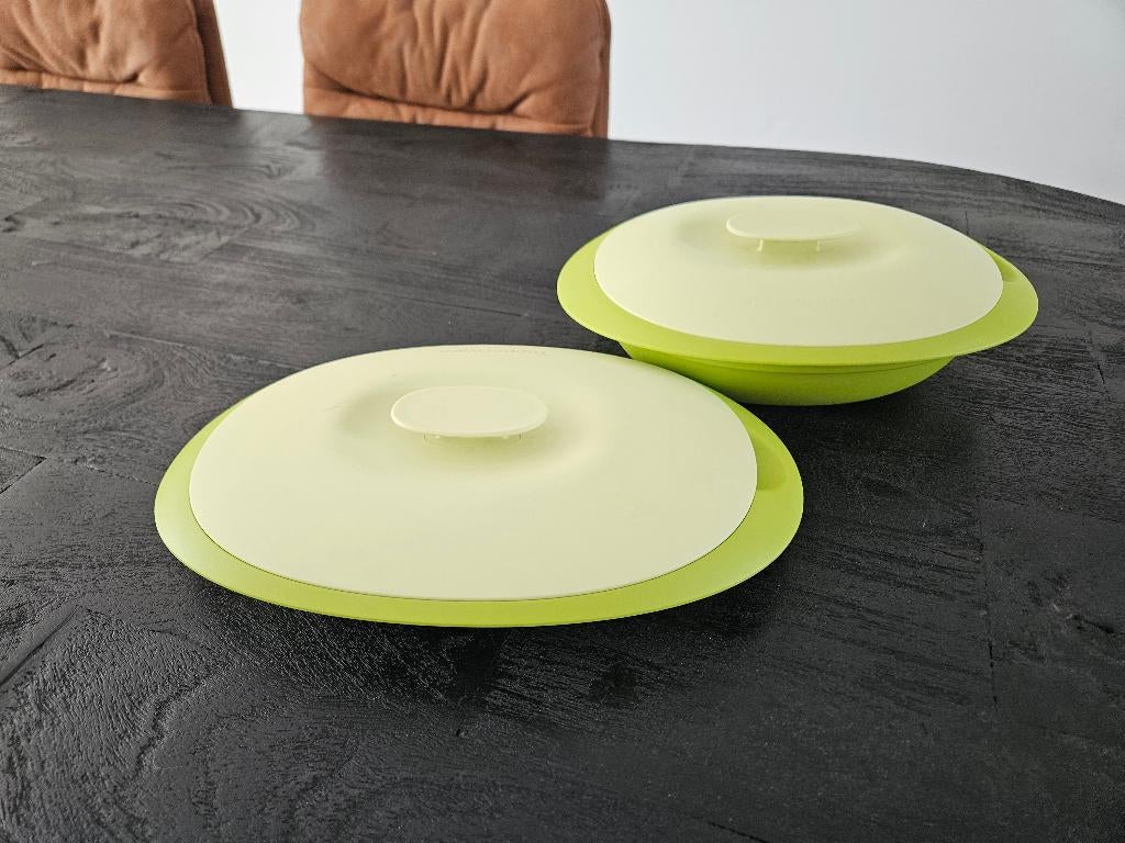 Tupperware Legacy ovale groene serveerschalen, Huis en Inrichting, Keuken | Tupperware, Ophalen of Verzenden, Nieuw, Groen, Schaal