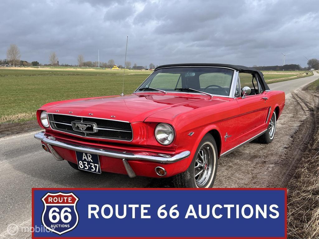 Ford Mustang Cabriolet | 1965 | Route 66 Auctions, Auto's, Zwart, Bedrijf, Handgeschakeld, Overige carrosserie