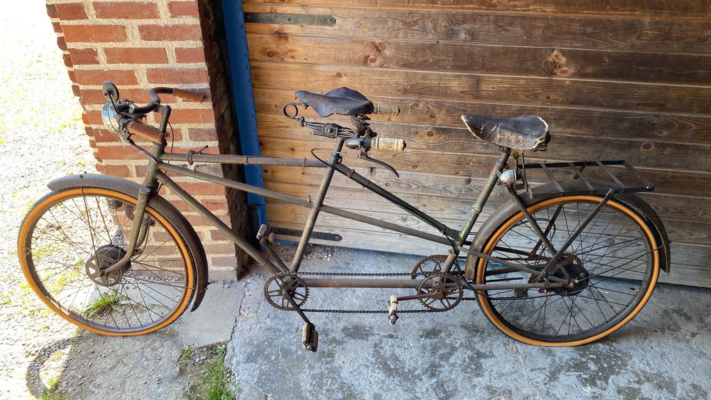 VÉLO TANDEM  HEPO  1950  vintage objet de déco, Enlèvement, Utilisé