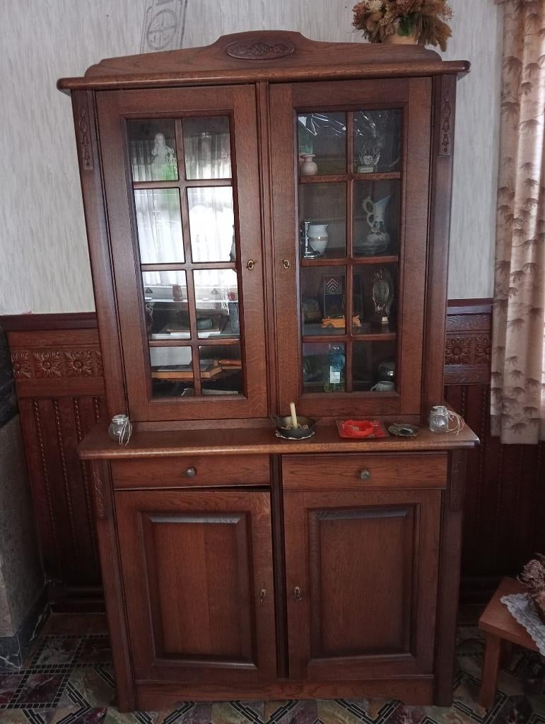 eetkamer eik, Ophalen, Zo goed als nieuw, Rustiek, 4 tot 6 stoelen