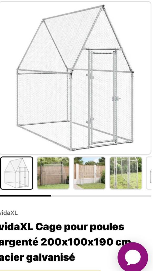 Enclos pour poulailler, Animaux & Accessoires, Enlèvement, Neuf, Métal, Volière