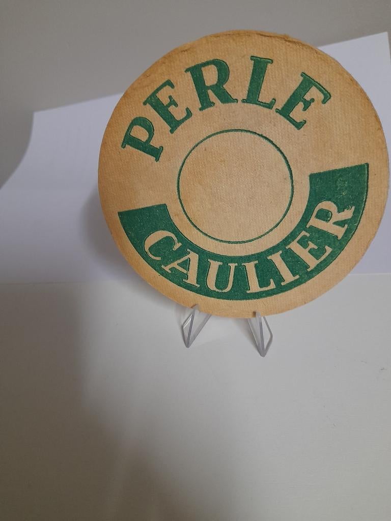Ancien tapis à bière Perle Caulier, épaisseur 5 cm, Collections, Marques de bière, Enlèvement ou Envoi
