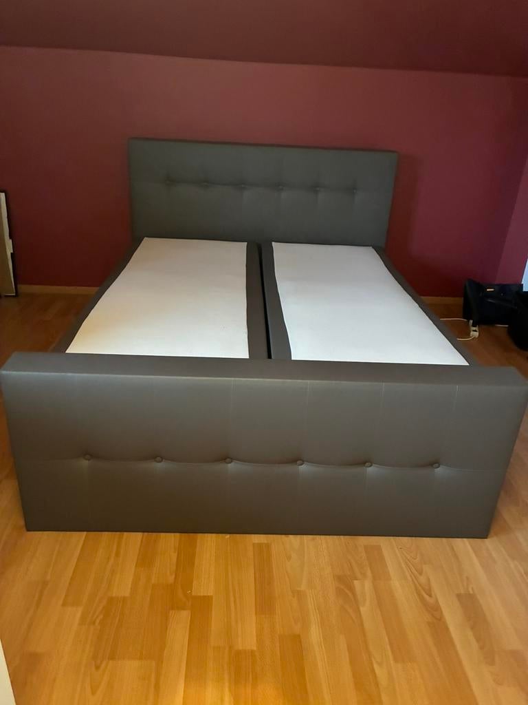 2 boxspring, hoofd voetbord 2 pocketmatrassen,160x200Nwe st, Ophalen, Zo goed als nieuw