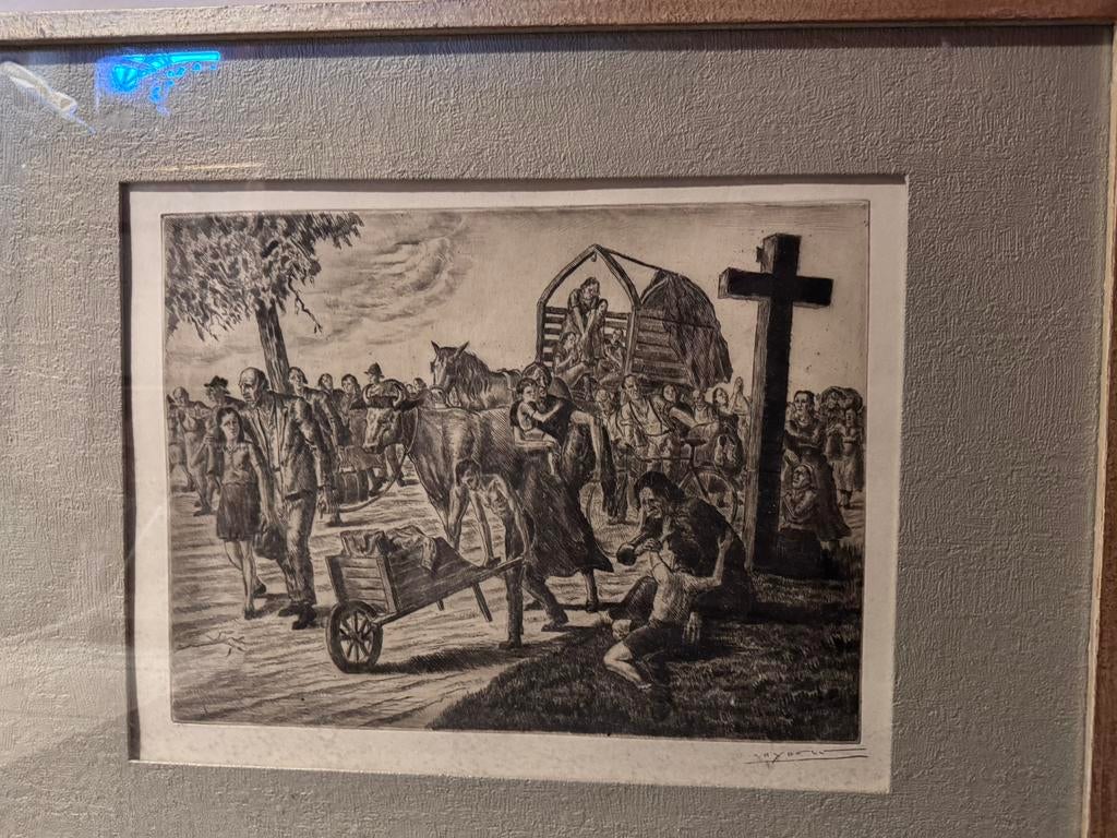 Prachtige ets van Paul Daxhelet, Antiek en Kunst, Ophalen of Verzenden