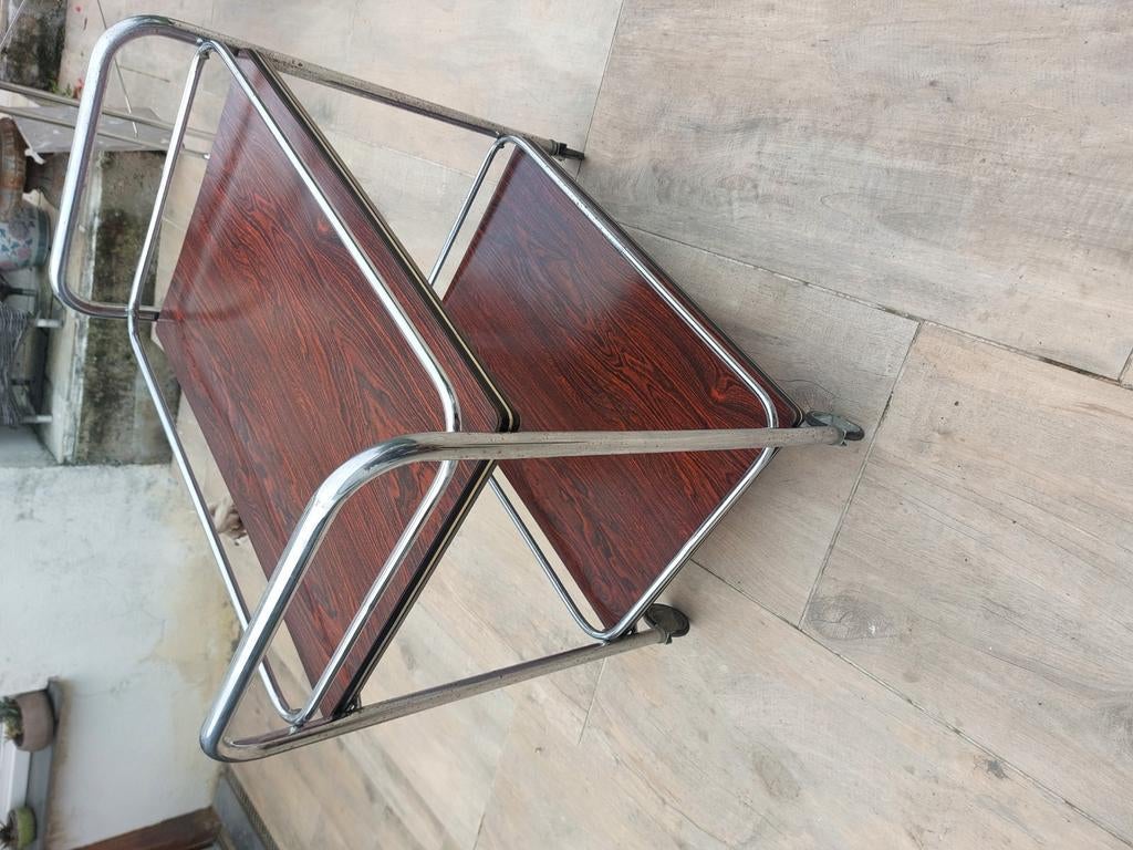 Superbe table d'appoint ou desserte vintage sur roulettes, Maison & Meubles, Enlèvement, Comme neuf