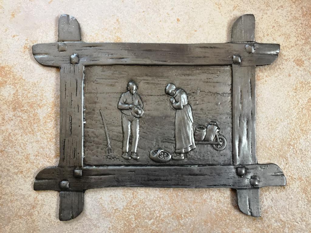 The Angelus - Decoratieve lijsten van 92% tin - Vintage, Antiek en Kunst, Kunst | Designobjecten, Ophalen of Verzenden