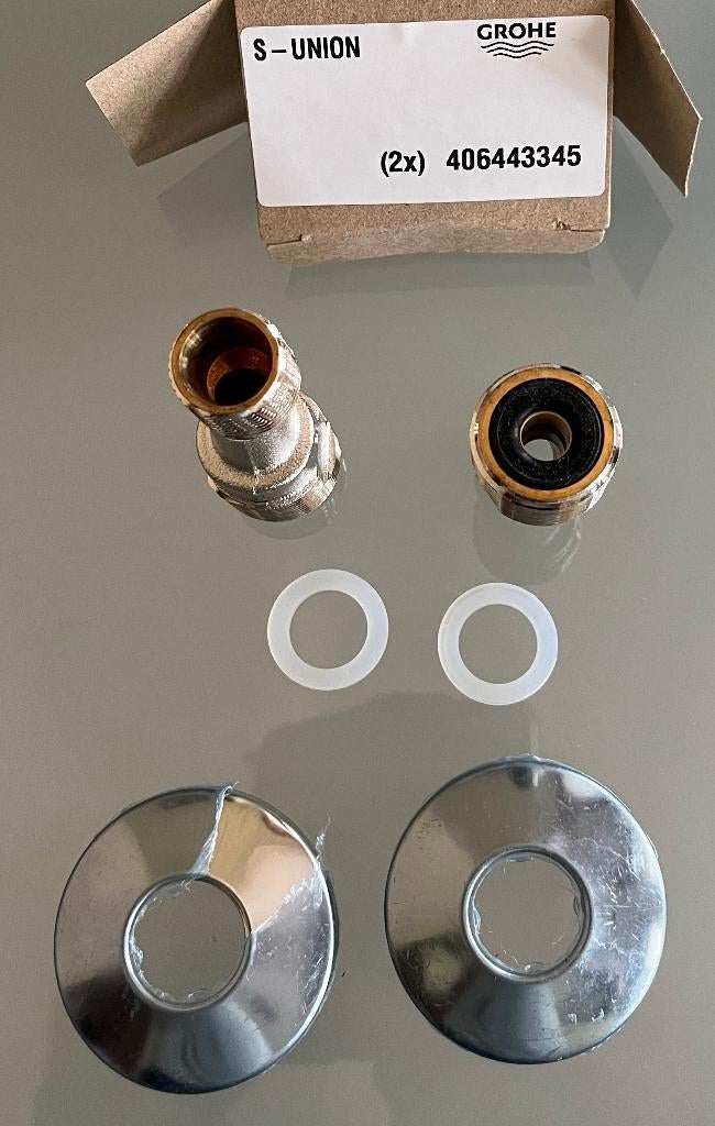 Kit de connecteurs GROHE avec joints et couvercles, Bricolage & Construction, Enlèvement, Neuf, Cuivre, Douche