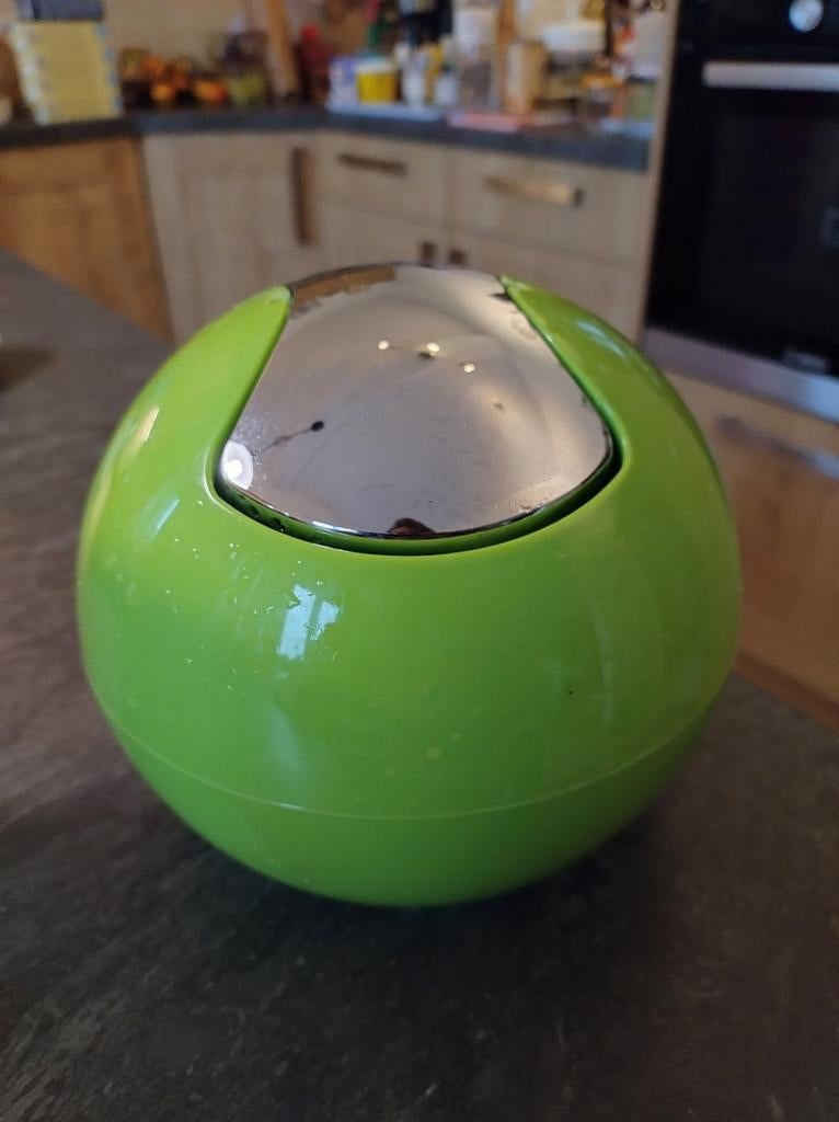 Poubelle de table vintage vert pomme, Maison & Meubles, Enlèvement ou Envoi, Comme neuf, Vert