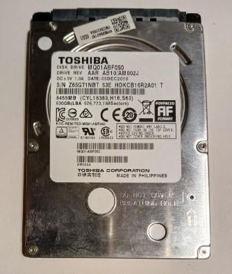 2.5 HDD...toshiba...500GB, Computers en Software, Harde schijven, Ophalen, Intern, Toshiba, Zo goed als nieuw