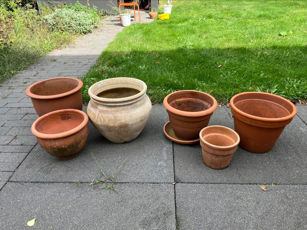 Lot Terracotta potten, Tuin en Terras, Ophalen, Terracotta