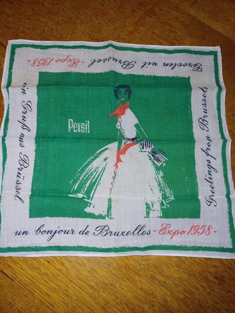 Mouchoir publicitaire vintage Expo 1958, Antiquités & Art, Enlèvement