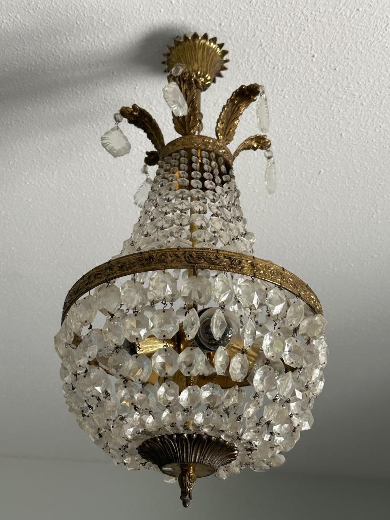 Lustre montgolfière antique à pampilles, Enlèvement