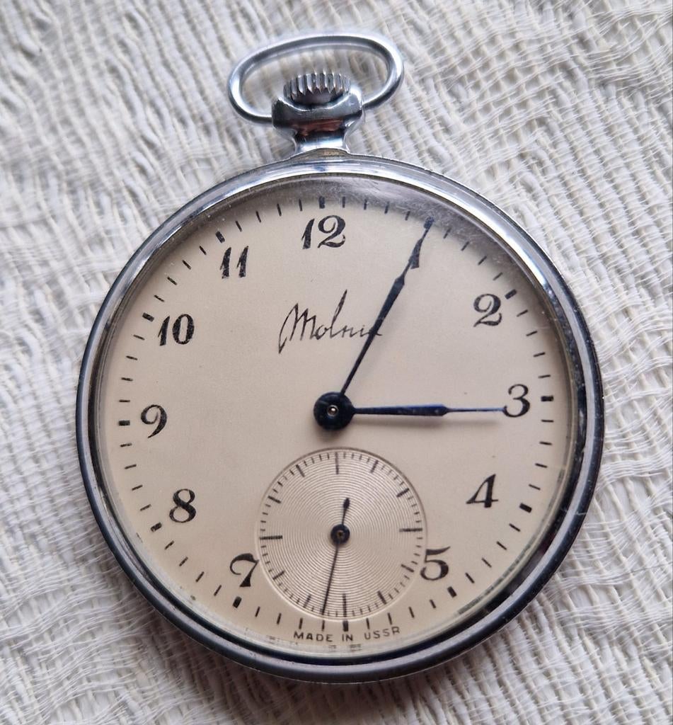 Montre de poche vintage originale Molnia homme, Bijoux, Sacs & Beauté, Enlèvement ou Envoi, Montre de poche