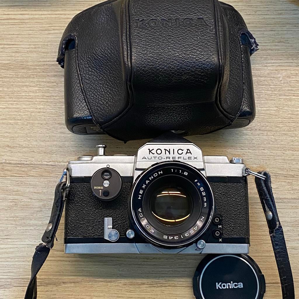 Konica Auto-Reflex, half frame, Konica 52mm f1.8* als nieuw, Ophalen of Verzenden, Konica
