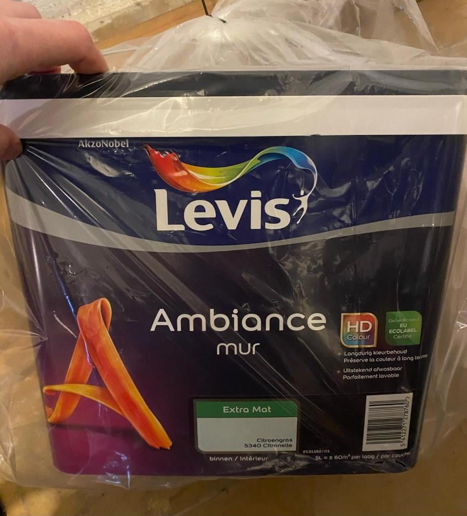 Peinture Levis Ambiance Mur extra mate 5 L citronnelle, Bricolage & Construction, Neuf, Peinture, 5 à 10 litres, Vert