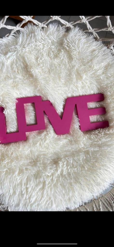 LOVE  rose bombon bois deco Barbie, Comme neuf