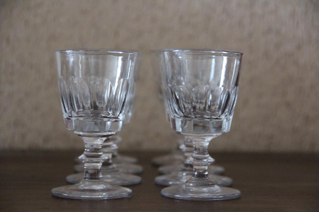8 petits verres sur pied en cristal, Enlèvement ou Envoi, Inconnu, Inconnu, Utilisé