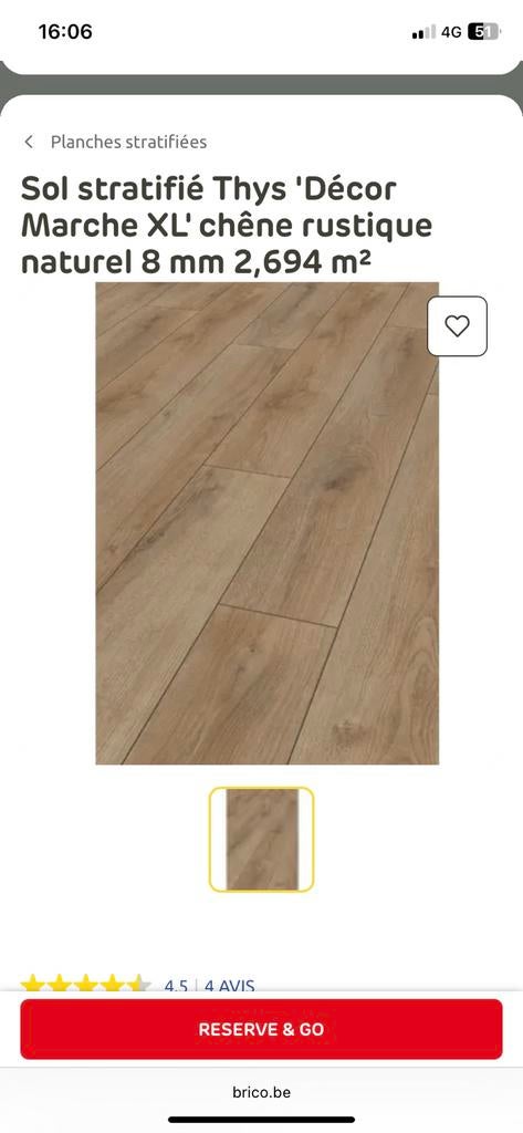 Parquet,Sol stratifié Thys 'Décor Marche XL' chêne rustique, Neuf, 25 à 50 m², Enlèvement, Autres couleurs