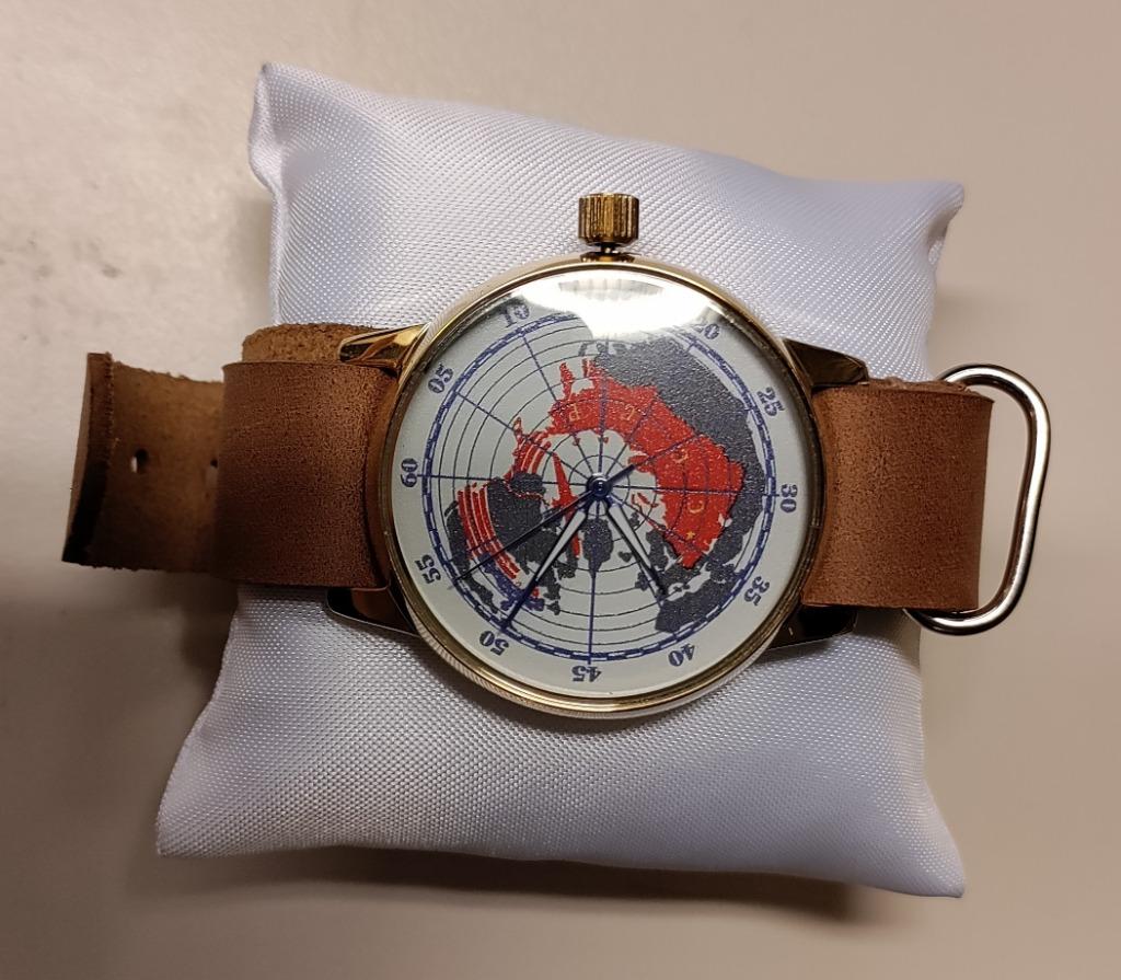 Montre Soviétique Quartz Raketa Aviator Transpolar, Bijoux, Sacs & Beauté, Autres marques, Enlèvement ou Envoi, Cuir, Autres matériaux