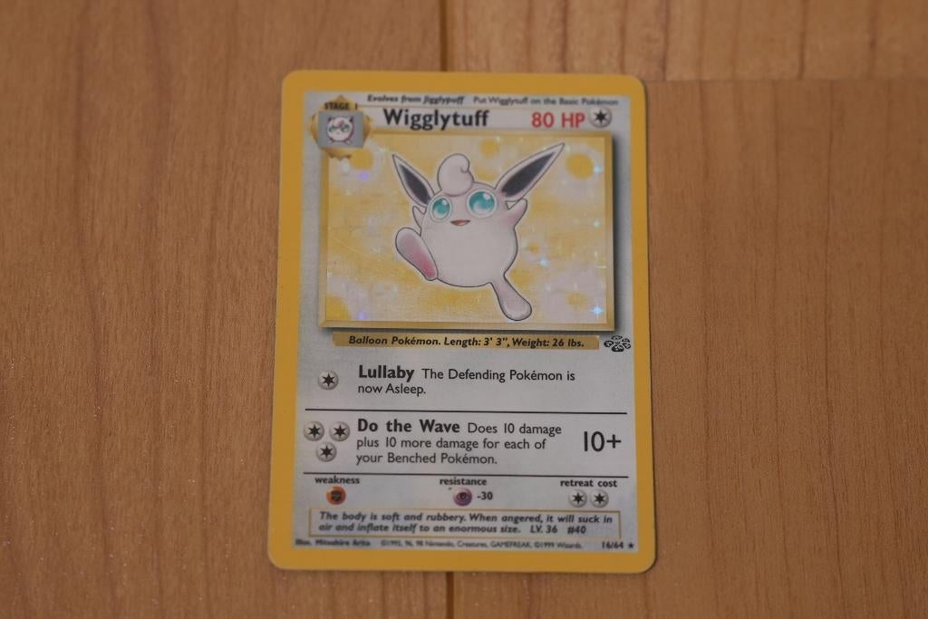 Wigglytuff Holo – Base Set unlimited 1999 - PSA 5 schatting, Ophalen of Verzenden, Gebruikt, Losse kaart