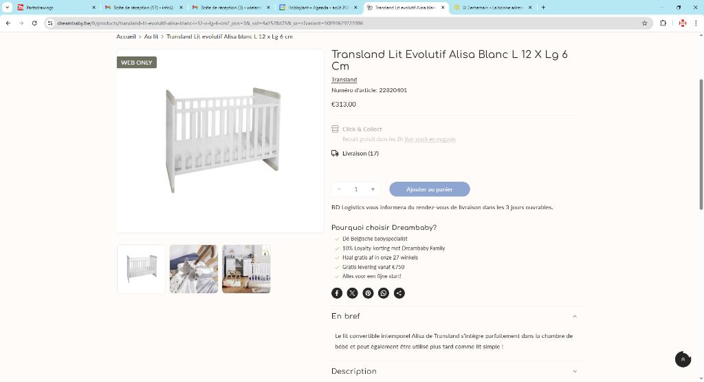 chambre bebe Alisa, Enfants & Bébés, Chambre d'enfant | Chambres d'enfant complètes, Enlèvement, Comme neuf, Garçon ou Fille