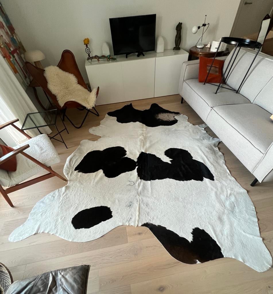 Groot koeienvel wit en zwart, Ikea Koldby, Ophalen, Zo goed als nieuw, Wit