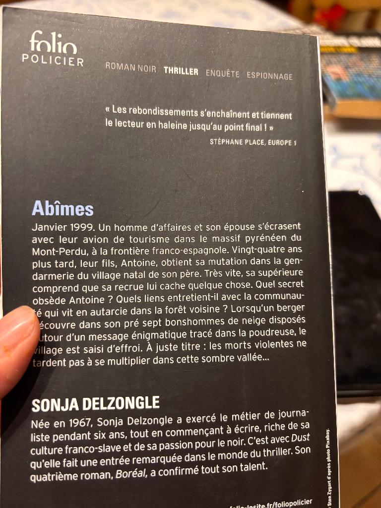 Abîmes (Sonia Delzongle), Boeken, Thrillers, Ophalen of Verzenden, Zo goed als nieuw, Sonia Delzongle