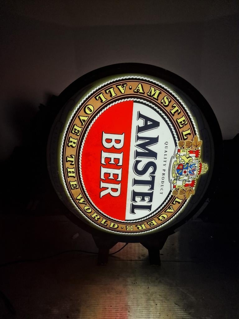 Amstel lichtbak  engelse tekst 94cm, Verzamelen, Ophalen, Zo goed als nieuw, Lichtbak of (neon) lamp