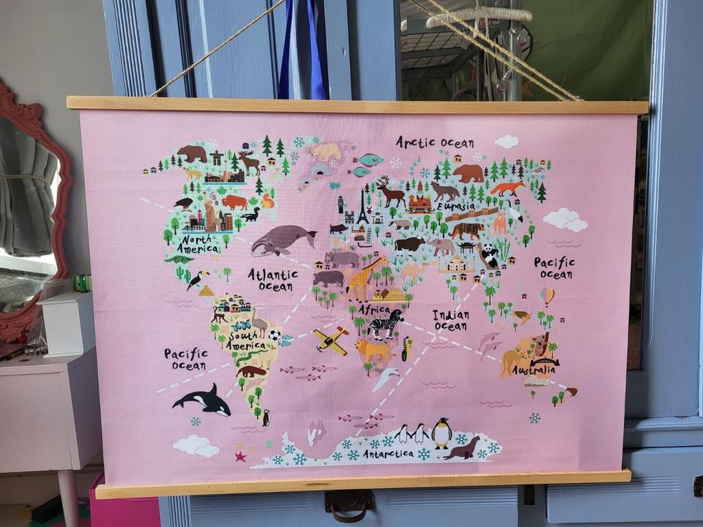 Wereldkaart kids met dieren, Verzamelen, Ophalen