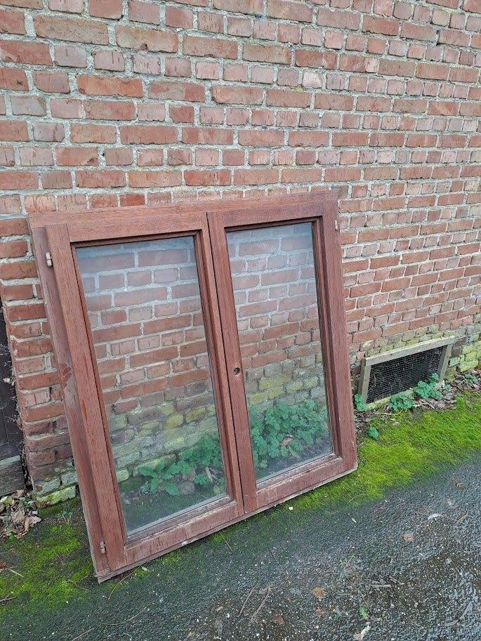 Ramen met dubbel en enkel glas, meranti, Doe-het-zelf en Bouw, Ophalen, Gebruikt