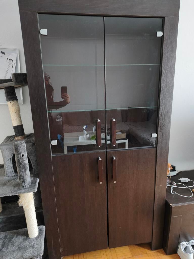 Vitrine de salon couleur marron ., Maison & Meubles, Armoires | Vitrines, Enlèvement
