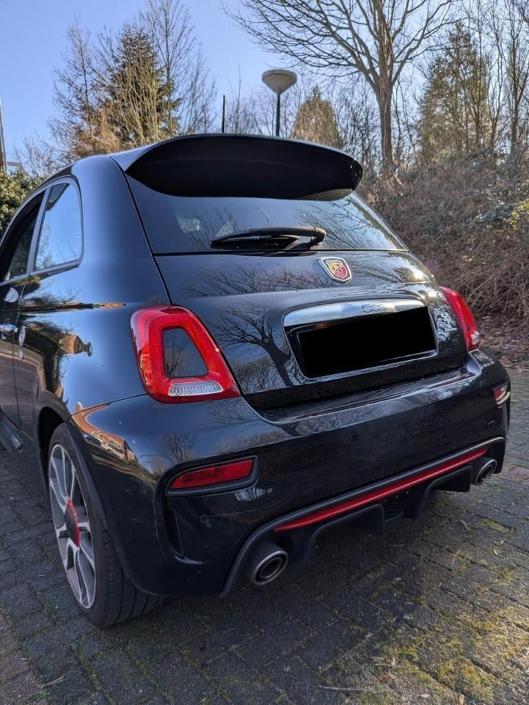 Fiat 500 Abarth 1.4 T-Jet Turismo – 70th Anniversary Edition, Auto's, 4 zetels, 4 cilinders, Zwart, Leder