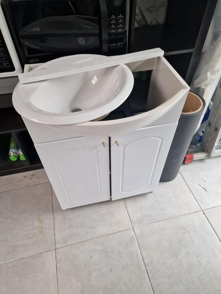 Meuble de salle de bain avec lavabo et dessus en marbre, Maison & Meubles, Enlèvement