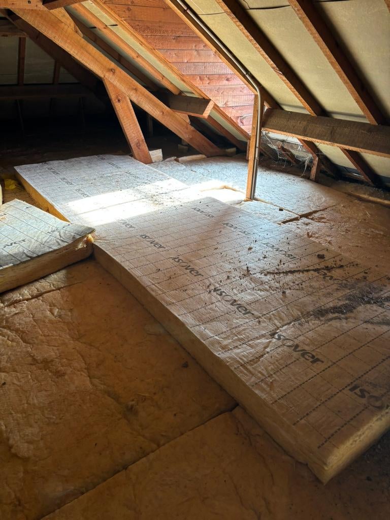 Gebruikte Isover glaswol isolatie 13 cm – ca. 92 m² – €150, Bricolage & Construction, Isolation & Étanchéité, Utilisé, Isolation de toiture