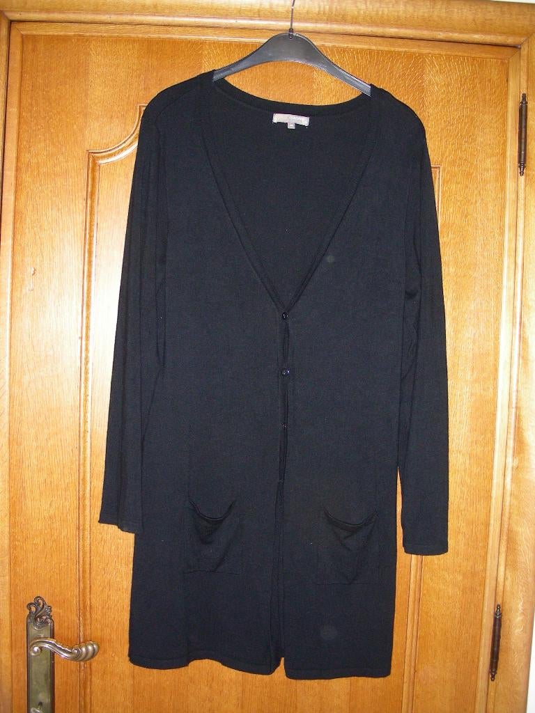 Zwarte lange cardigan, Comme ça, maat 44, Kleding | Dames, Zwart, Maat 42/44 (L), Zo goed als nieuw, Comme ça