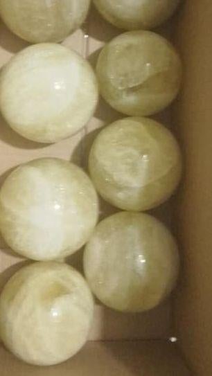 Boîte avec 5 boules /sphères pierre Citrine de 7 à 8 cm, Collections, Envoi