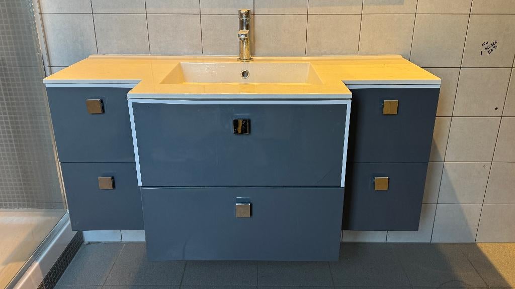 Ensemble meuble sdb + colonne – 120 cm – 1 vasque, Maison & Meubles, Salle de bain | Meubles de Salle de bain, Utilisé, Meuble lavabo