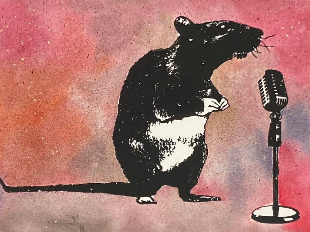 Blek Le Rat : oeuvre unique. Encadrement professionnel, Antiquités & Art, Enlèvement ou Envoi