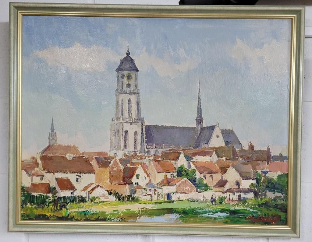 Joseph TILLEUX, stadsgezicht in Lier, Ophalen of Verzenden