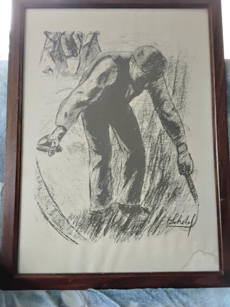 litho  van Maurice Schelck, Antiek en Kunst, Ophalen