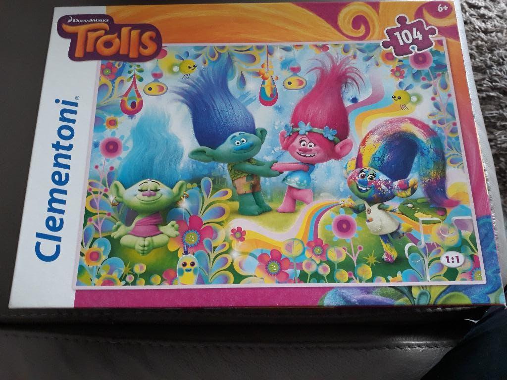 puzzel 104 stuks trollen Clementoni, Ophalen of Verzenden