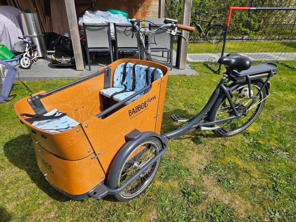 Babboe Curve elektrische bakfiets, Fietsen en Brommers, 4 kinderen of meer, Gebruikt, Huif, Ophalen