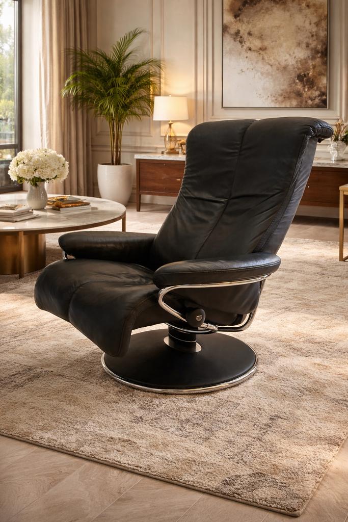 Fauteuil relax exclusif en cuir Stressless - Confort de luxe, Maison & Meubles, Fauteuils, Comme neuf, Cuir, Enlèvement ou Envoi
