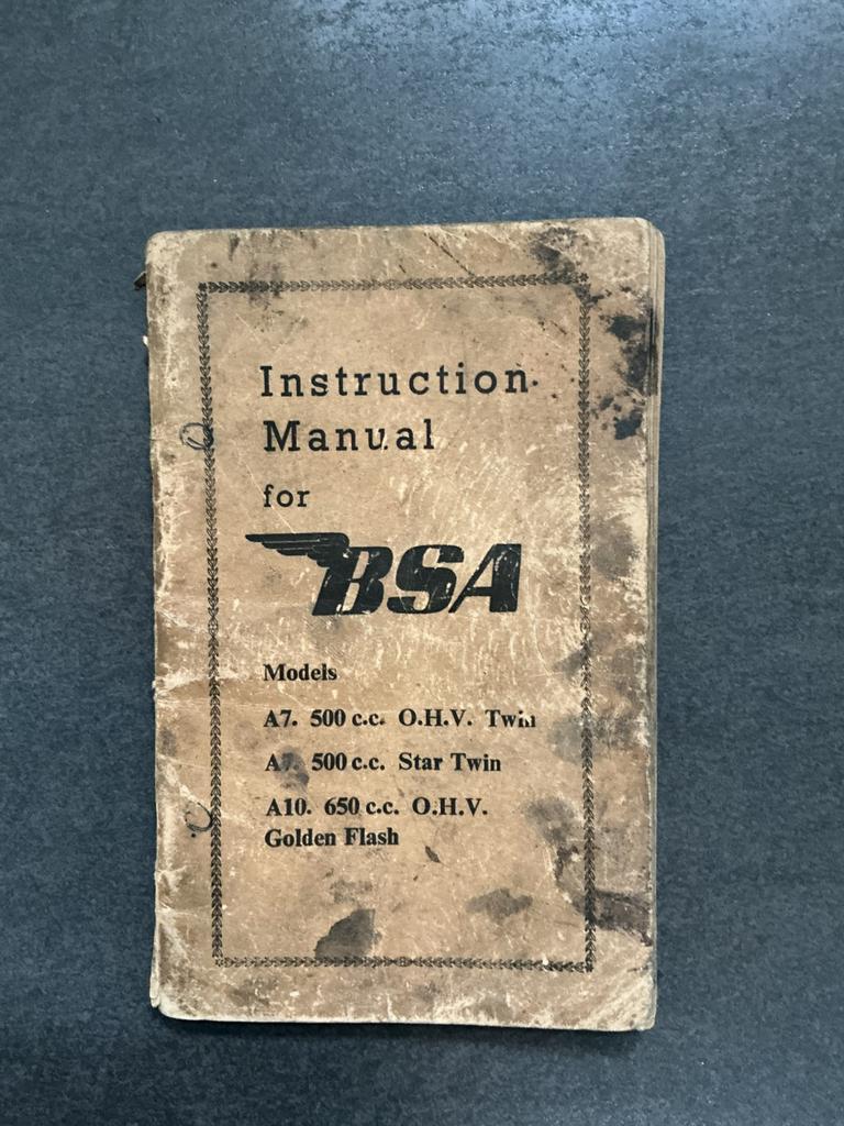 Vintage BSA – Instruction manual for the models A7 and A10, Motos, Enlèvement ou Envoi