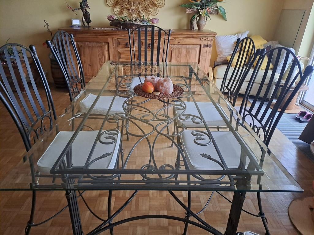 Jolie table 6 personnes en véritable fer forgé, Enlèvement, Utilisé