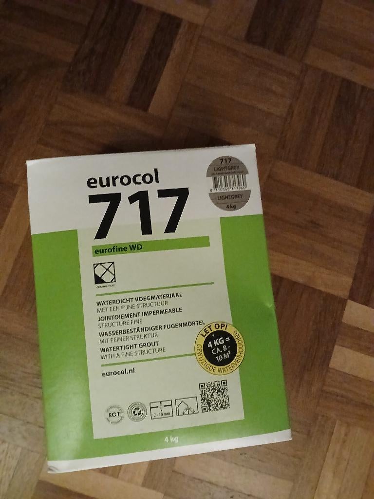1,5 doos voegsel Eurocol 717 Eurofine WD Lightgrey, Doe-het-zelf en Bouw, Ophalen of Verzenden, Nieuw, Overige materialen, Overige typen