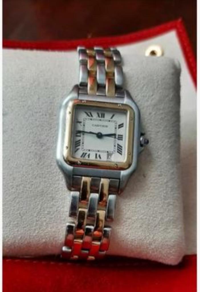 Montre Cartier Panthere Or 18 crt et Acier, Modele Unisex, Montre-bracelet, Autres marques, Comme neuf, Or