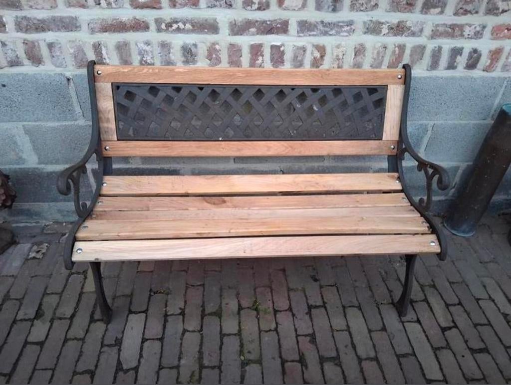Mooie ouderwetste gietijzeren bank, Tuin en Terras, Tuinbanken, Ophalen, Nieuw, Hout